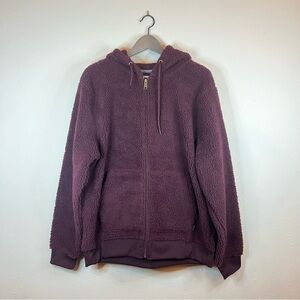 Lee Men’s Sherpa Burgundy Hooded Jacket Size Medium NWT